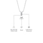 White gold descriptive image of june birthstone pear shaped mother of pearl and diamond pendant