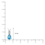 White gold scale image of march birthstone pear shaped swiss blue topaz and diamond pendant