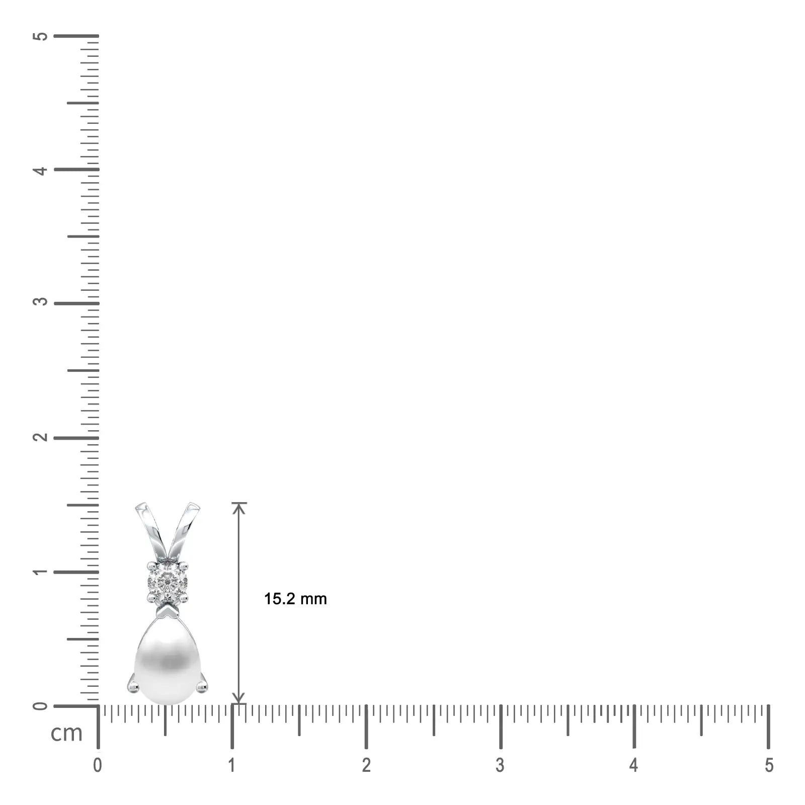 White gold scale image of june birthstone pear shaped mother of pearl and diamond pendant