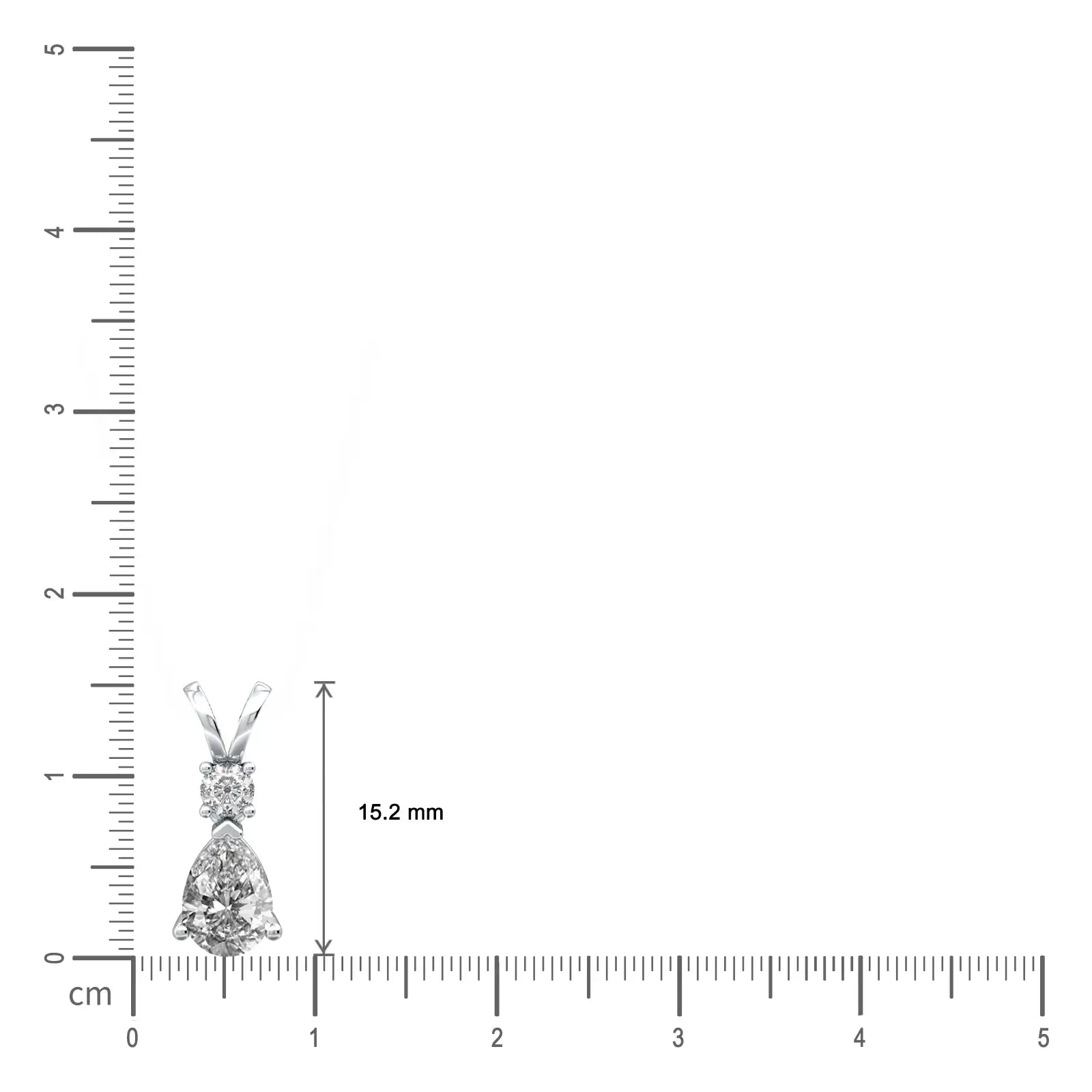 White gold scale image of april birthstone pear shaped white topaz and diamond pendant