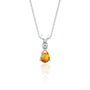 Luminous november birthstone pear-shaped citrine and diamond pendant