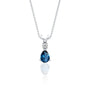 September birthstone pear-shaped london blue topaz and diamond pendant shine divine feel so fine