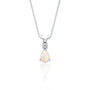 October birthstone pear-shaped opal and diamond pendant own your glow