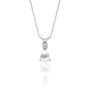 June birthstone pear shaped mother of pearl and diamond pendant
