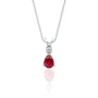A token of enternal love july birthstone pear-shaped opaque ruby and diamond pendant