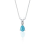 The sky blue grace december birthstone pear-shaped turquoise and diamond pendant