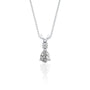 April birthstone pear shaped white topaz and diamond pendant