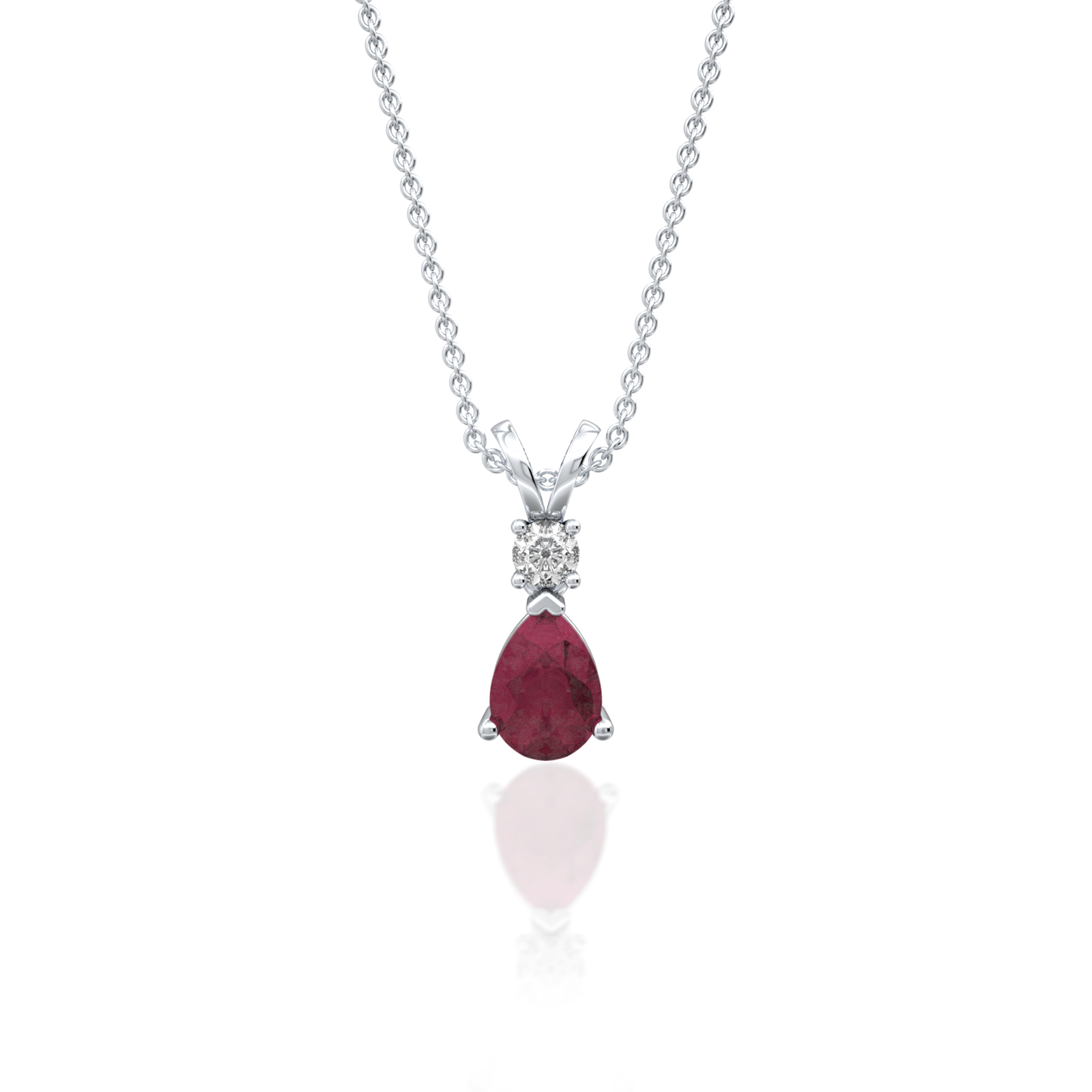 January Birthstone Pear Shaped Garnet and Diamond Pendant