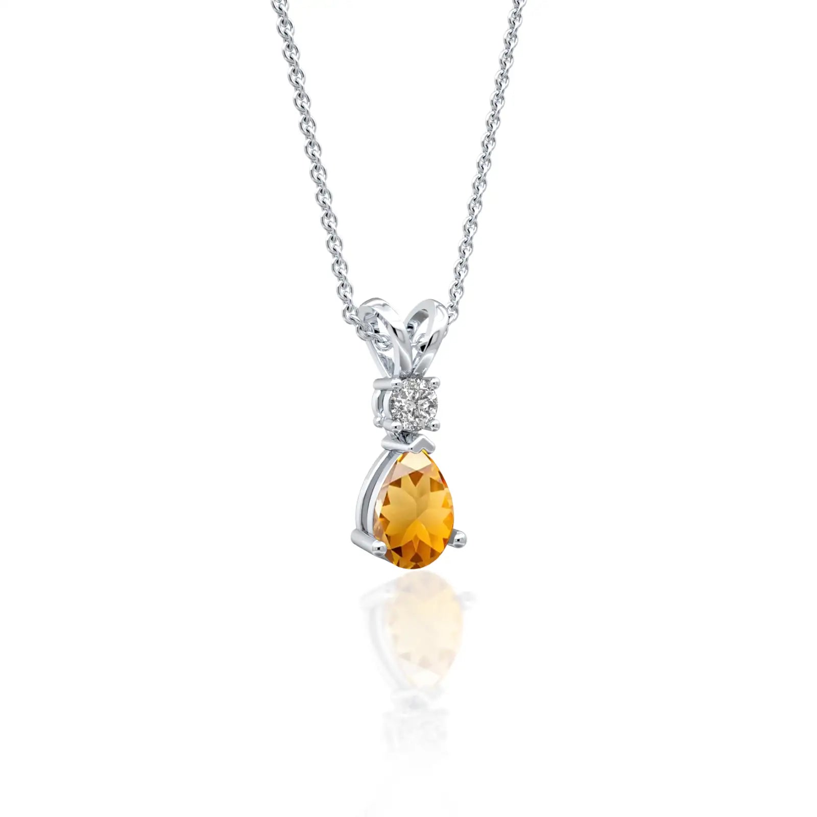 Purely personal november Birthstone Pear-Shaped Citrine and Diamond Pendant