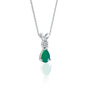 Unique may birthstone pear shaped green agate and diamond pendant