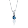 September Birthstone Pear-Shaped London Blue Topaz and Diamond Pendant jewelry that speaks louder than words