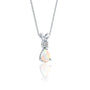 October birthstone pear-shaped opal and diamond pendant defined by you