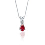 Valvet radiance july birthstone pear-shaped opaque ruby and diamond pendant