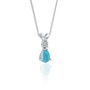 Azure elegance december birthstone pear-shaped turquoise and diamond pendant