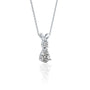 Unique april birthstone pear shaped white topaz and diamond pendant