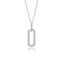 White gold paper clip pendant necklace