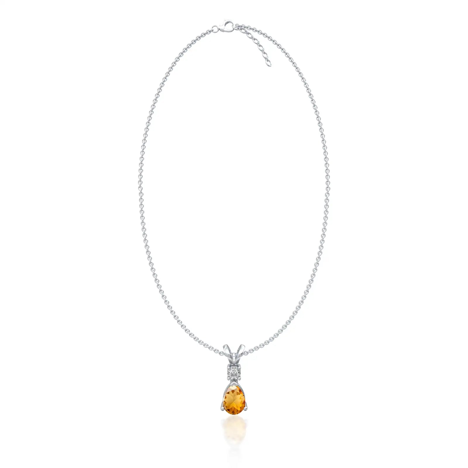 Forever yours november birthstone pear-shaped citrine and diamond pendant