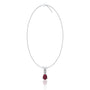 Fortune january birthstone pear shaped garnet and diamond pendant