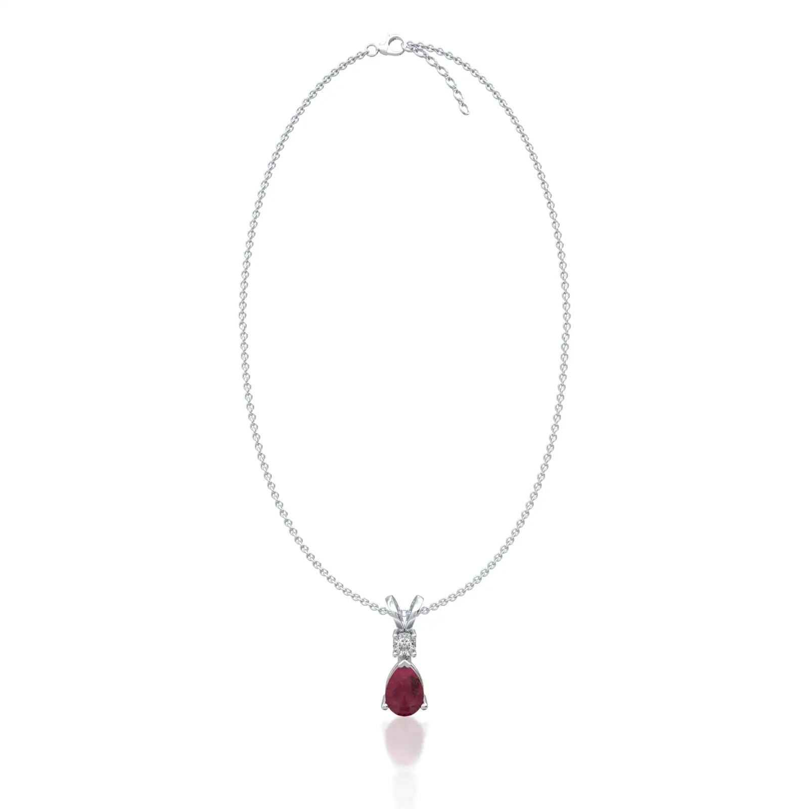 Fortune january birthstone pear shaped garnet and diamond pendant