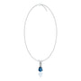 Gems that gleam september birthstone pear-shaped london blue topaz and diamond pendant