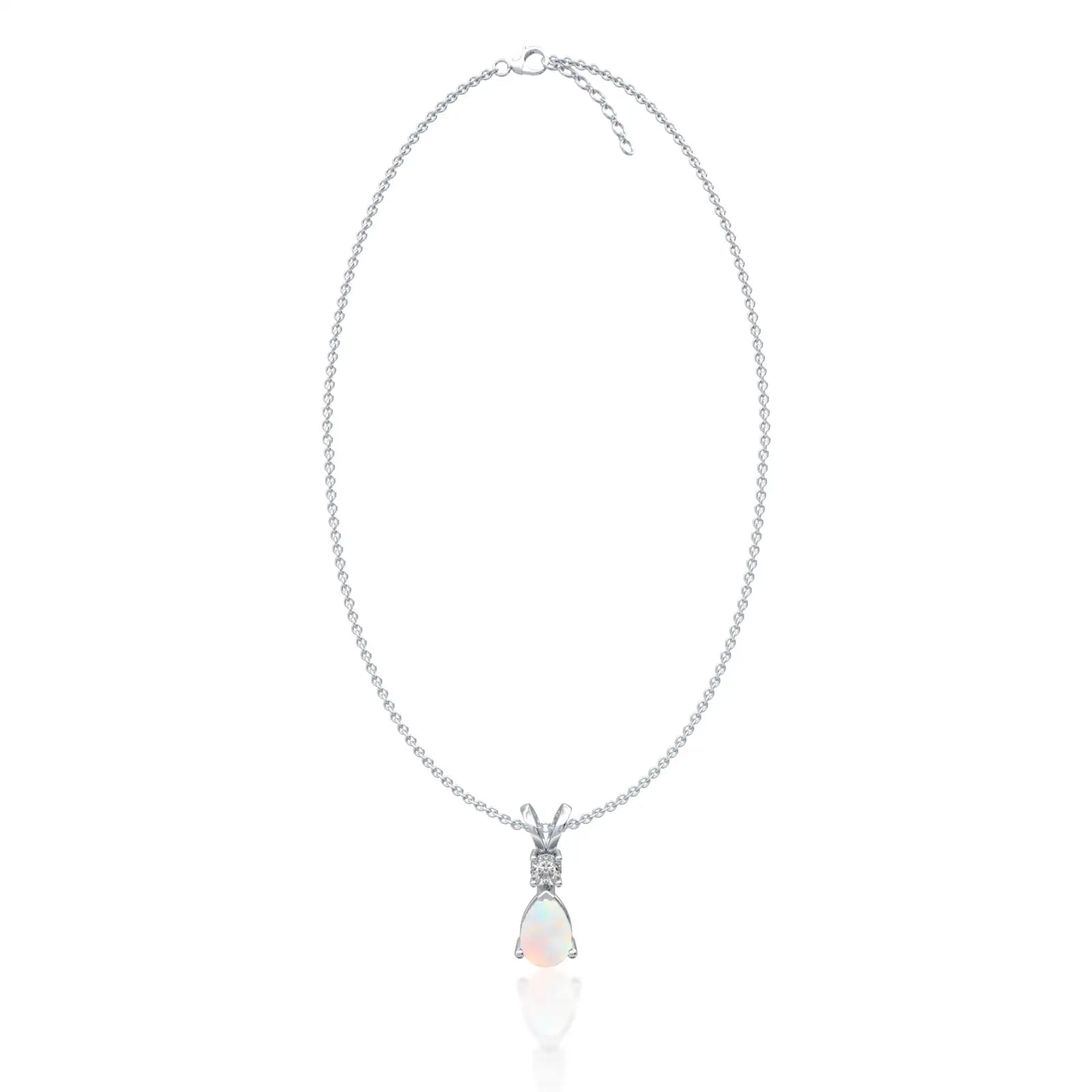 A treat for your self october birthstone pear-shaped opal and diamond pendant