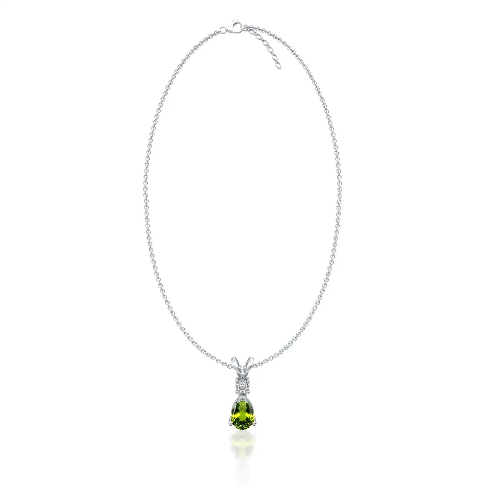 August birthstone pear-shaped peridot and diamond pendant a perfect gift for your loved ones