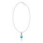 Unique march birthstone pear shaped swiss blue topaz and diamond pendant