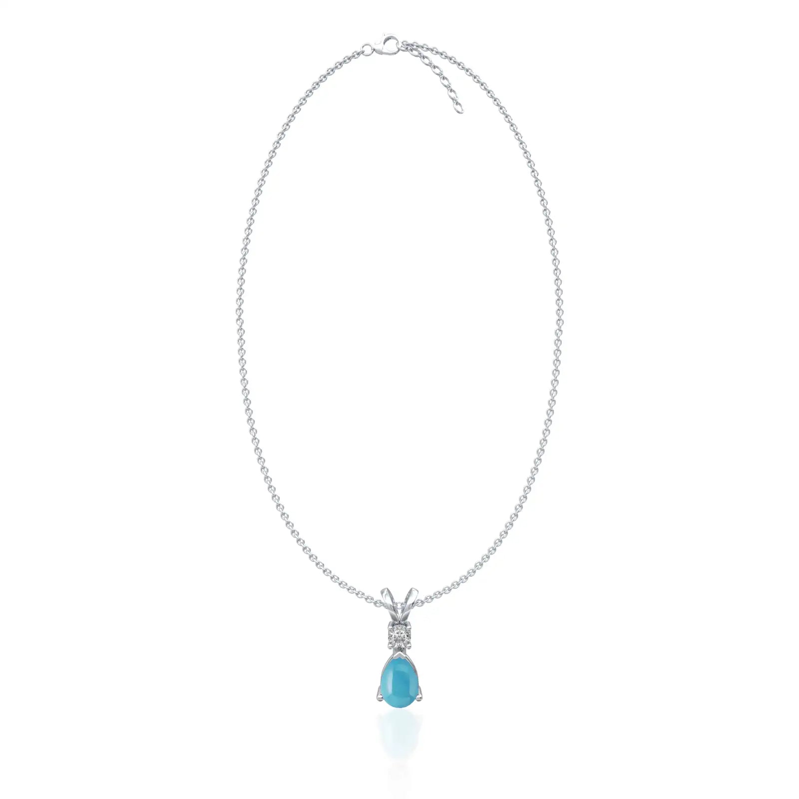 A masterpiece december birthstone pear-shaped turquoise and diamond pendant