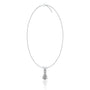 Trendy april birthstone pear shaped white topaz and diamond pendant