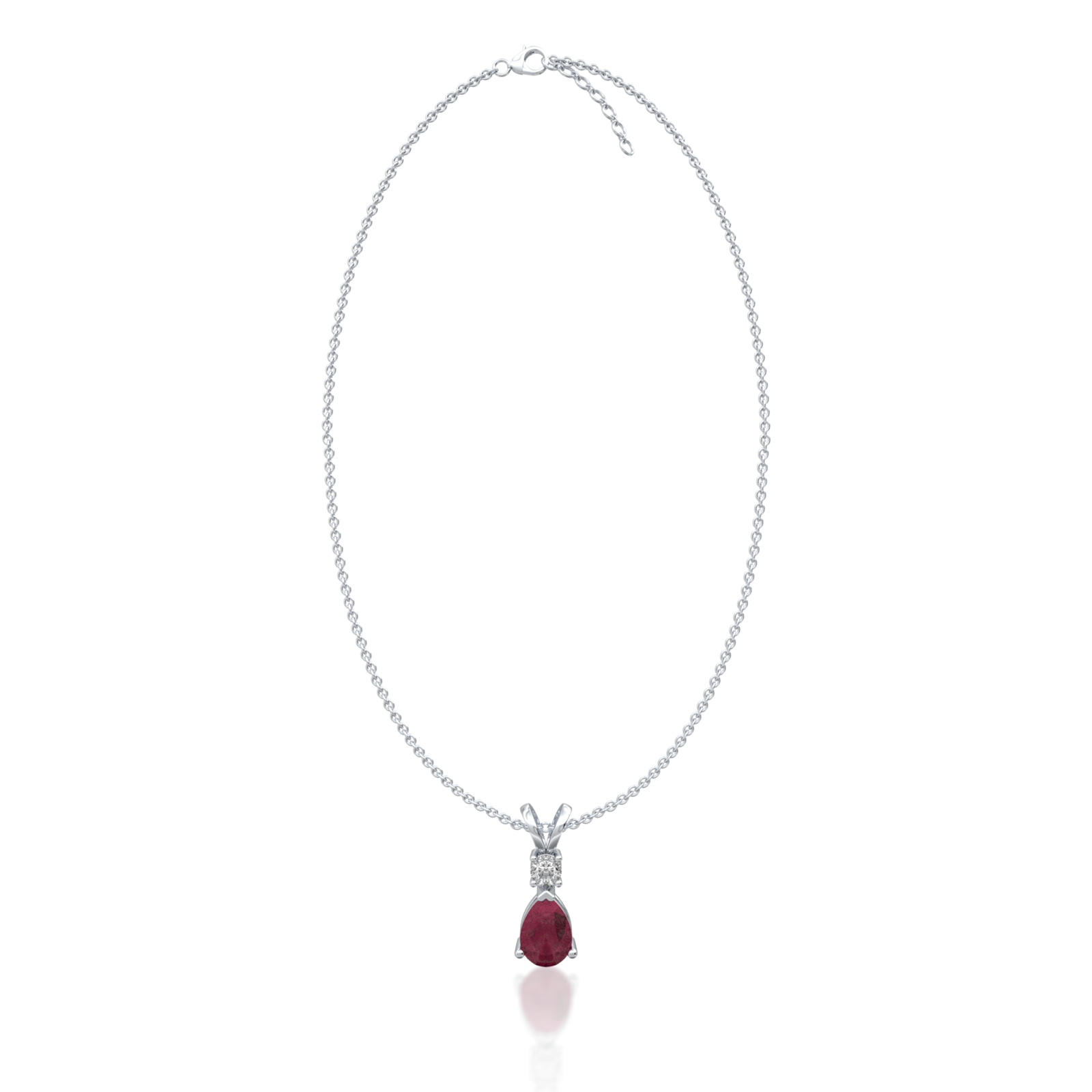 January Birthstone Pear Shaped Garnet and Diamond Pendant