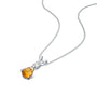Naturally radiant november birthstone pear-shaped citrine and diamond pendant
