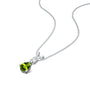 Elegant august birthstone pear-shaped peridot and diamond pendant