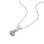 April birthstone pear shaped white topaz and diamond pendant for office wear