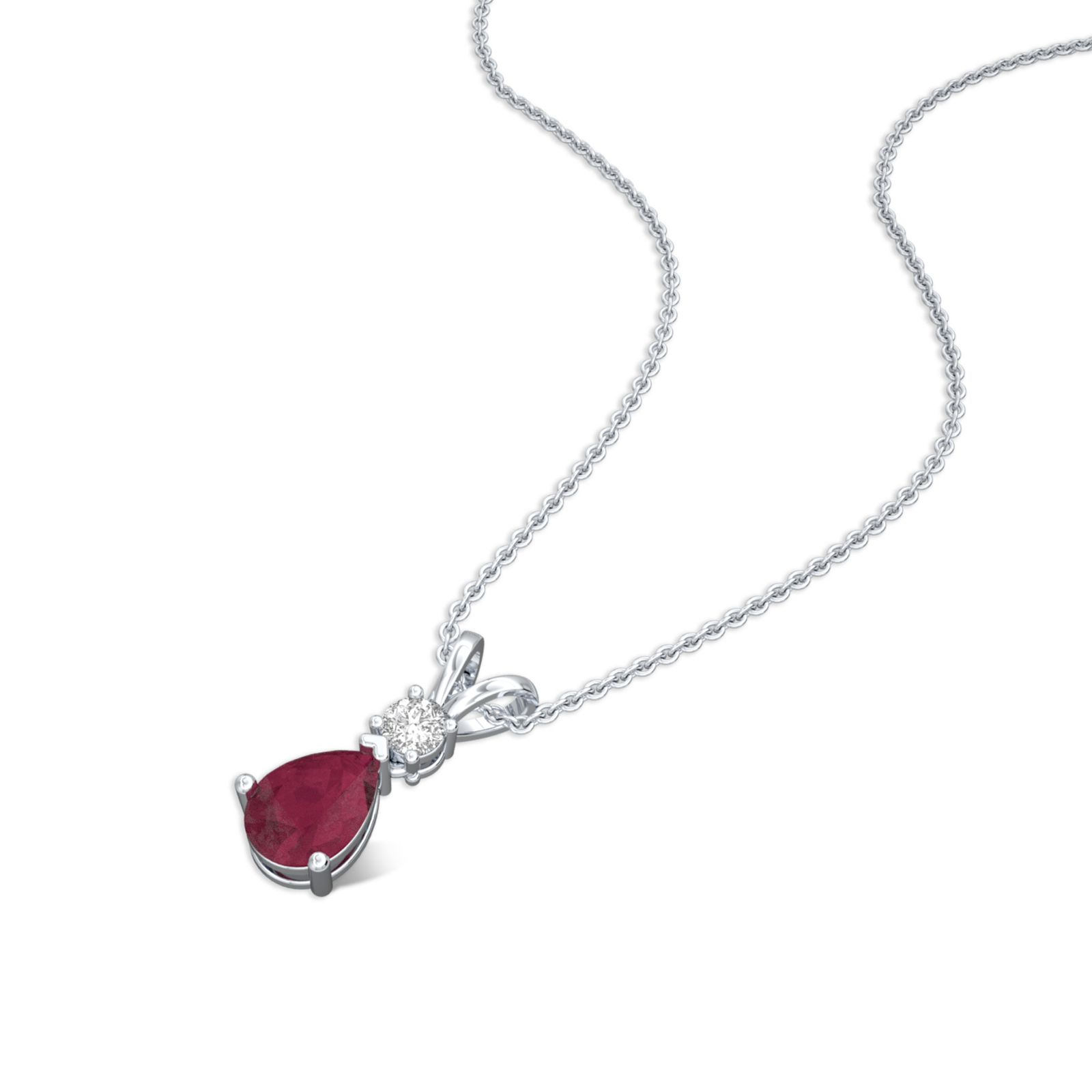 January Birthstone Pear Shaped Garnet and Diamond Pendant