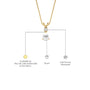 Descriptive image of a June birthstone pear shaped mother of pearl and diamond pendant by Fortune