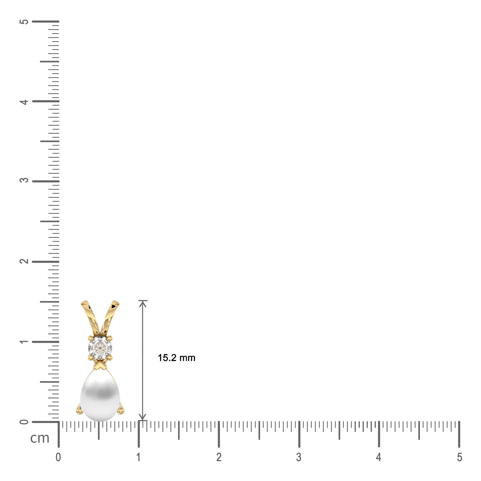 Yellow gold scale image of june birthstone pear shaped mother of pearl and diamond pendant
