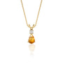 november birthstone pear-shaped citrine and diamond pendant where rarity meets radiance