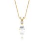 Yellow gold fortune june birthstone pear shaped mother of pearl and diamond pendant