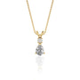 Yellow gold april birthstone pear shaped white topaz and diamond pendant