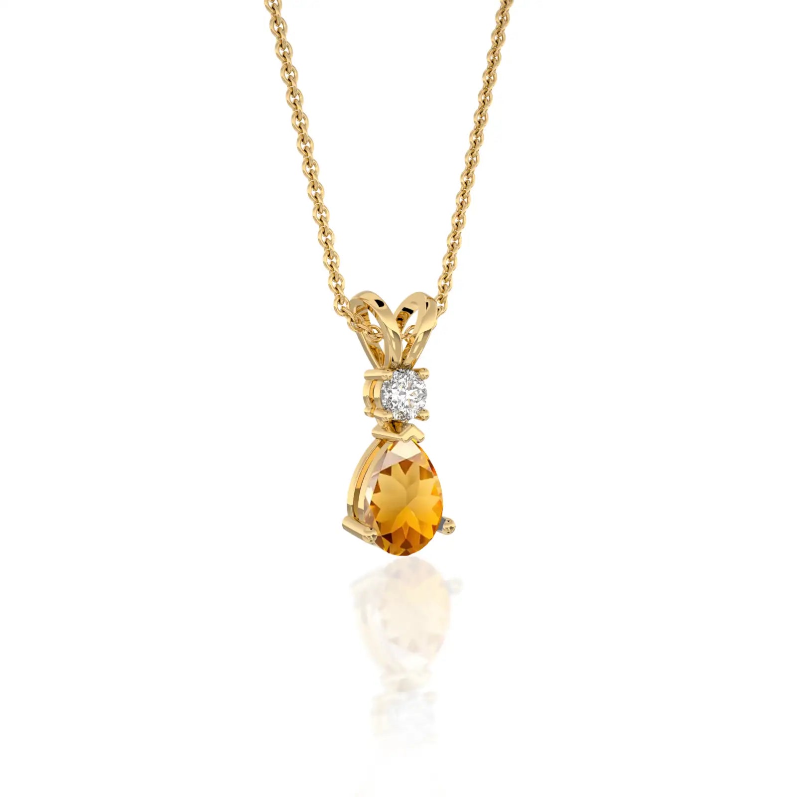 November birthstone pear-shaped citrine and diamond pendant timeless elegance in every facet