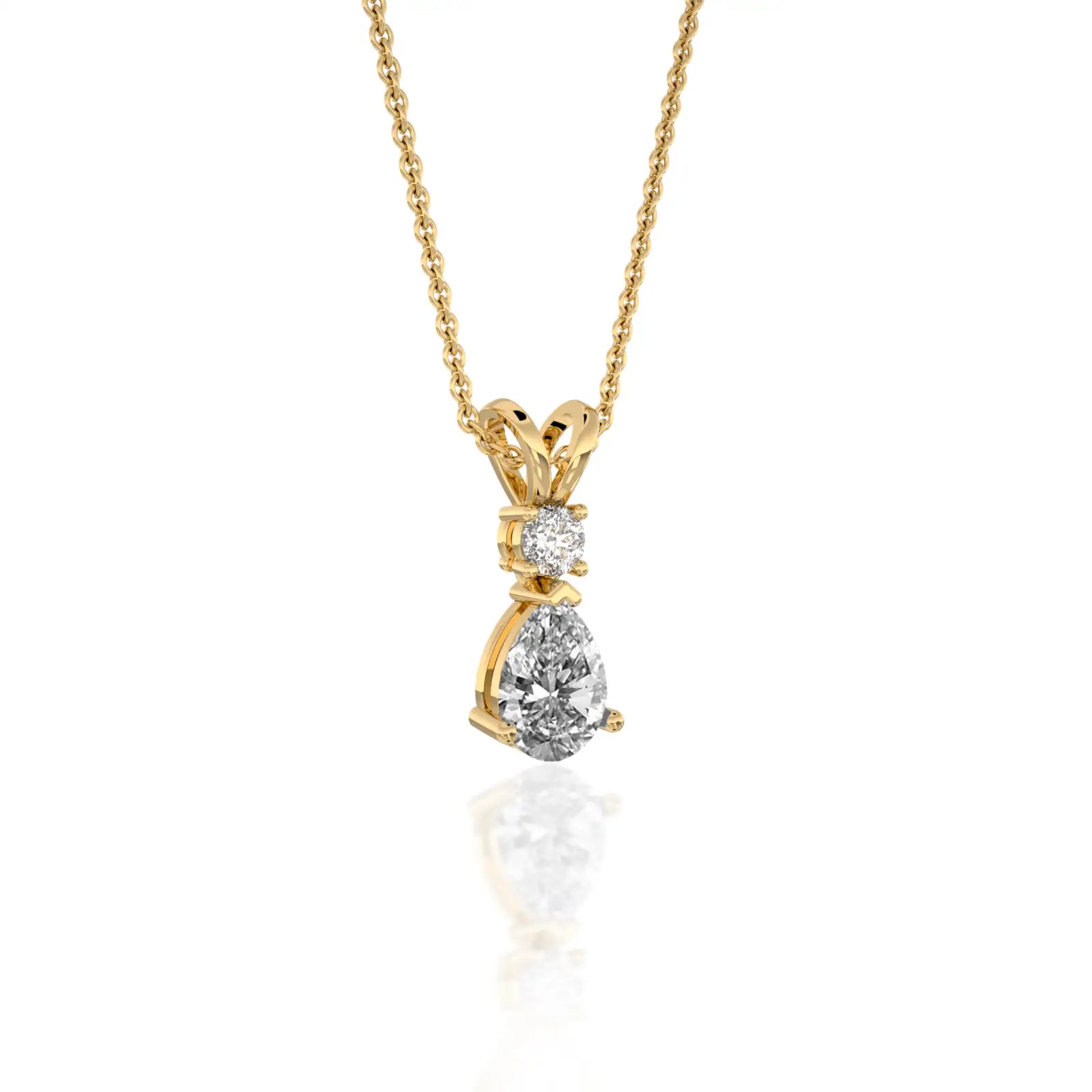 April birthstone pear shaped white topaz and diamond pendant for women
