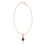 February birthstone pear shaped amethyst and diamond pendant for women 