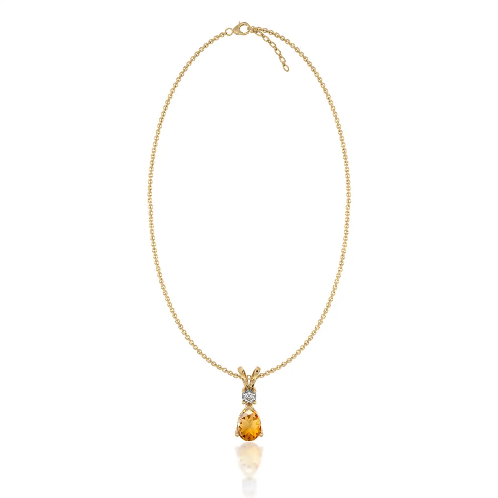 November birthstone pear-shaped citrine and diamond pendant exquisite by design