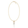 Fancy june birthstone pear shaped mother of pearl and diamond pendant