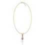 April birthstone pear shaped white topaz and diamond pendant for women