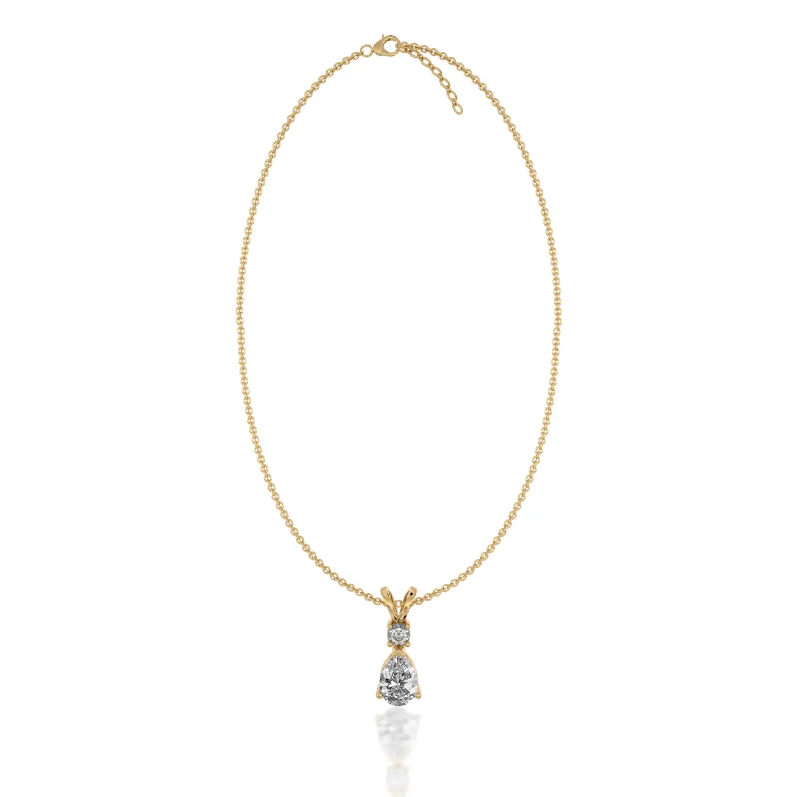 April birthstone pear shaped white topaz and diamond pendant for women