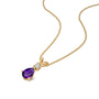 Girls wear february birthstone pear shaped amethyst and diamond pendant