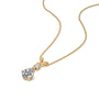 April birthstone pear shaped white topaz and diamond pendant for office wear
