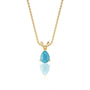 Yellow gold december birthstone classic turquoise drop pendant