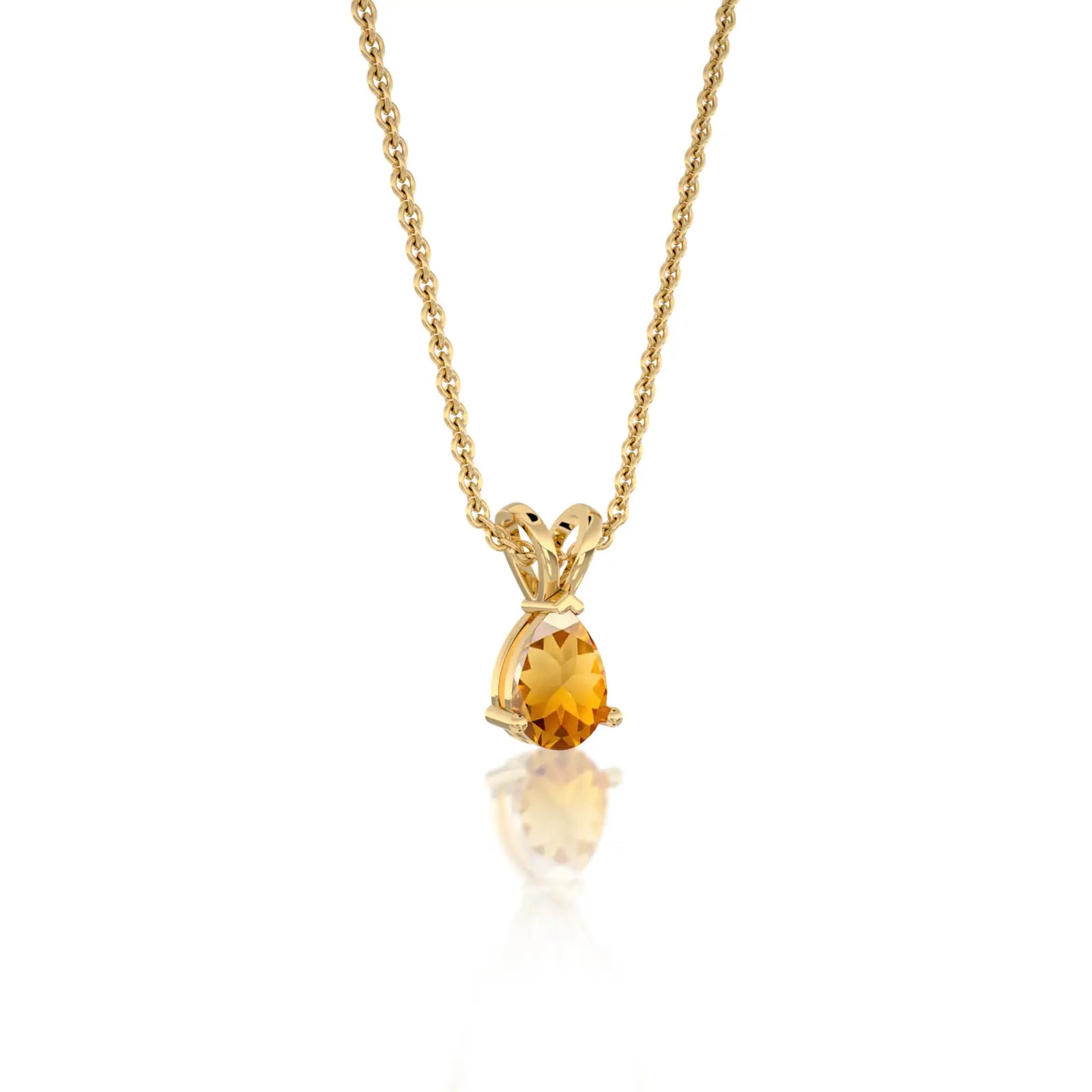November birthstone classic citrine drop pendant